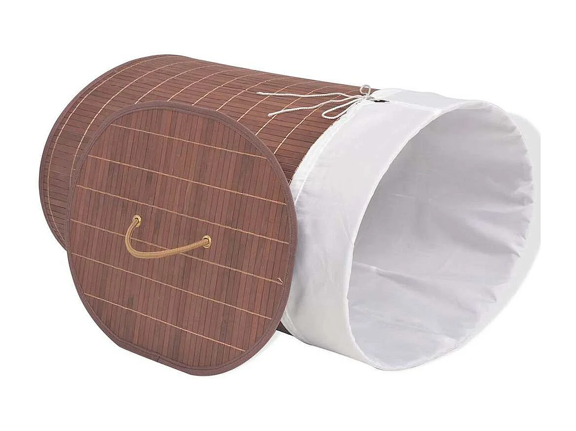 Panier à linge ovale Bambou Marron