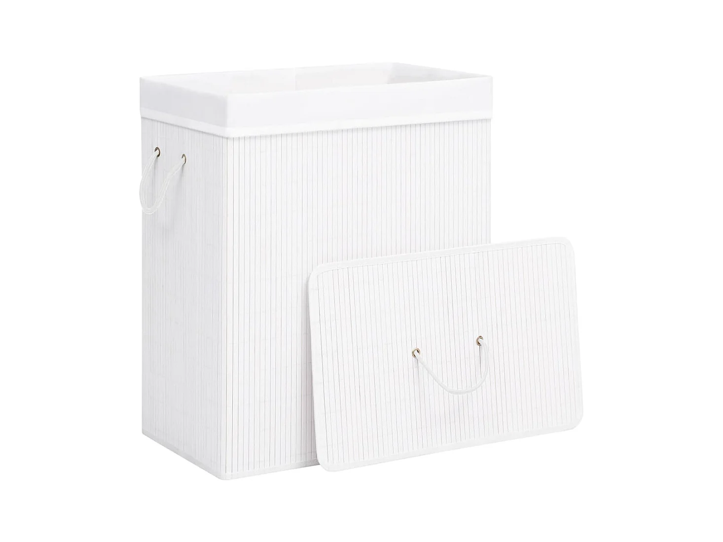 Wasmand met één vak wit bamboe 83 L