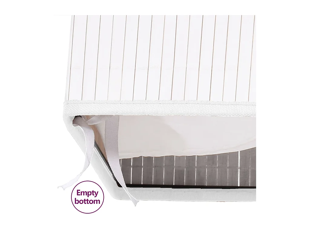 Wasmand met één vak wit bamboe 83 L