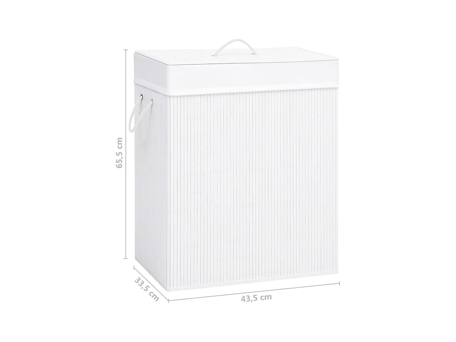 Wasmand met één vak wit bamboe 83 L