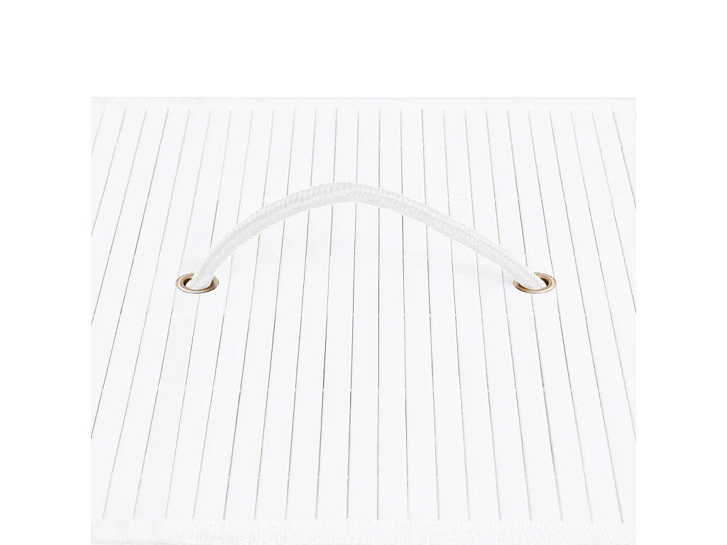 Wäschekorb mit Einzelfach aus weißem Bambus, 83 L