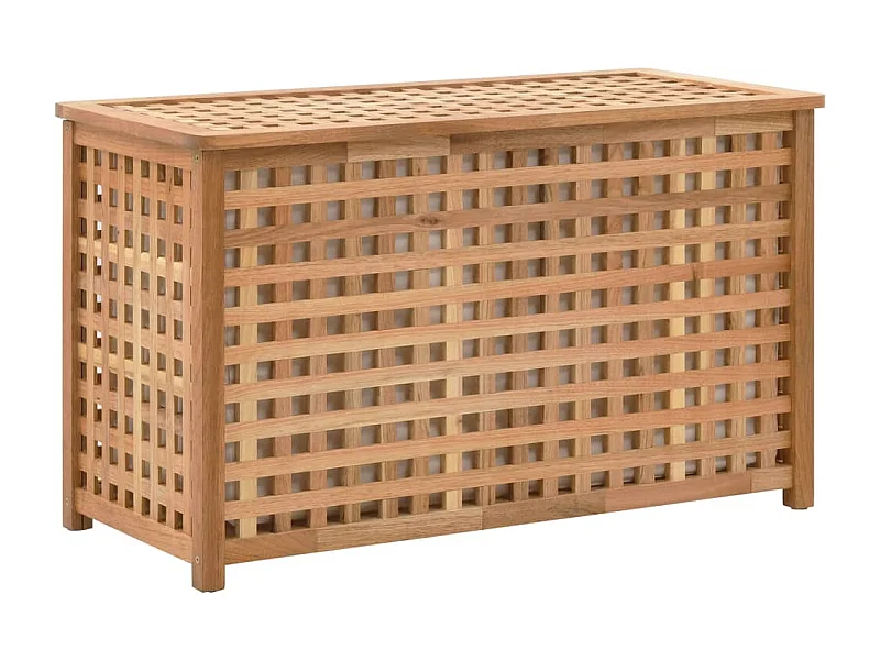 Coffre de blanchisserie 77,5x37,5x46,5 cm Bois massif de noyer