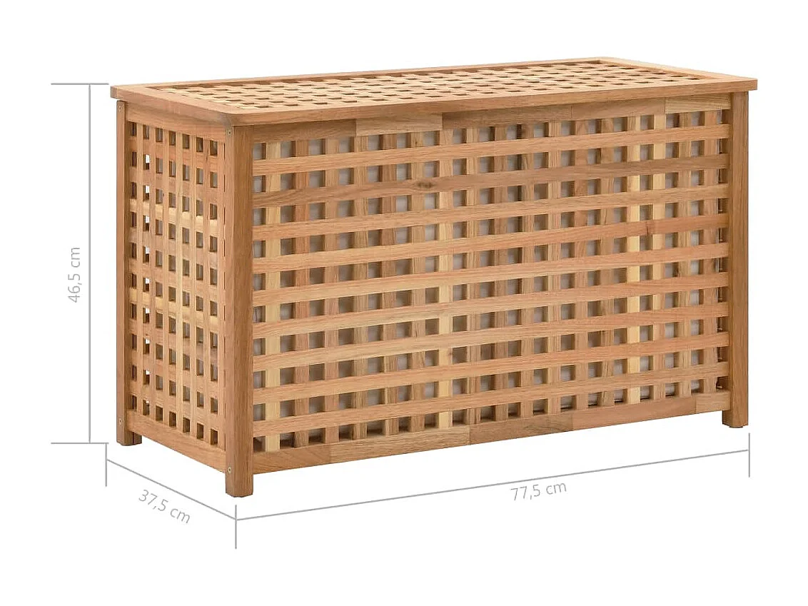 Coffre de blanchisserie 77,5x37,5x46,5 cm Bois massif de noyer