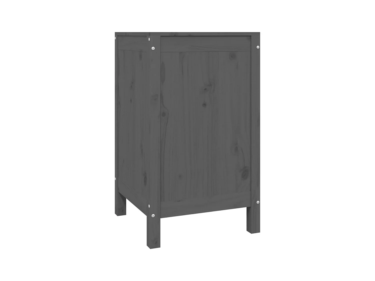 Boîte à linge Gris 44x44x76 cm Bois massif de pin