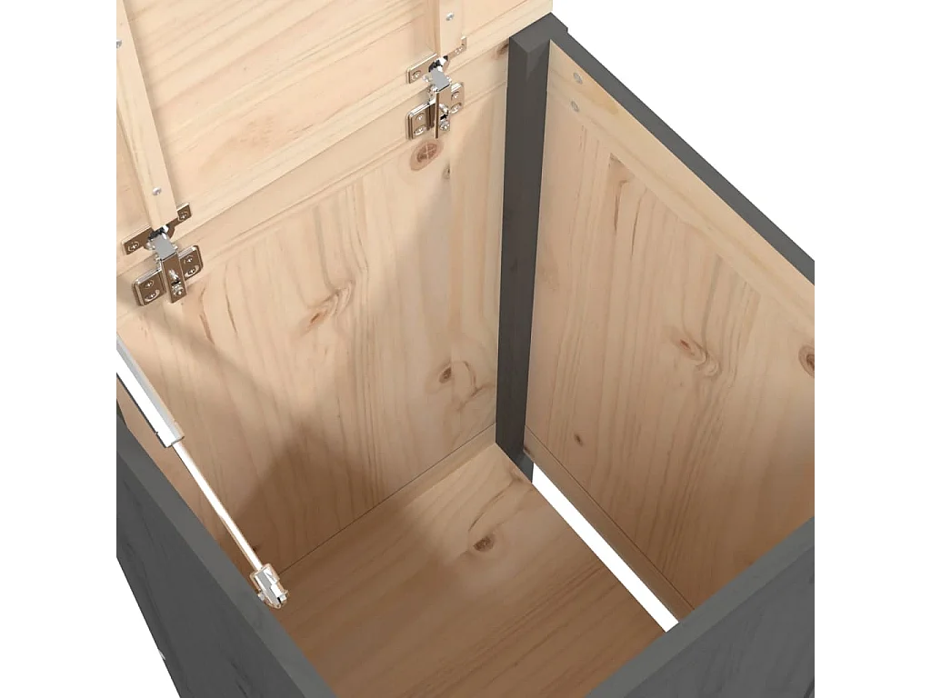 Boîte à linge Gris 44x44x76 cm Bois massif de pin