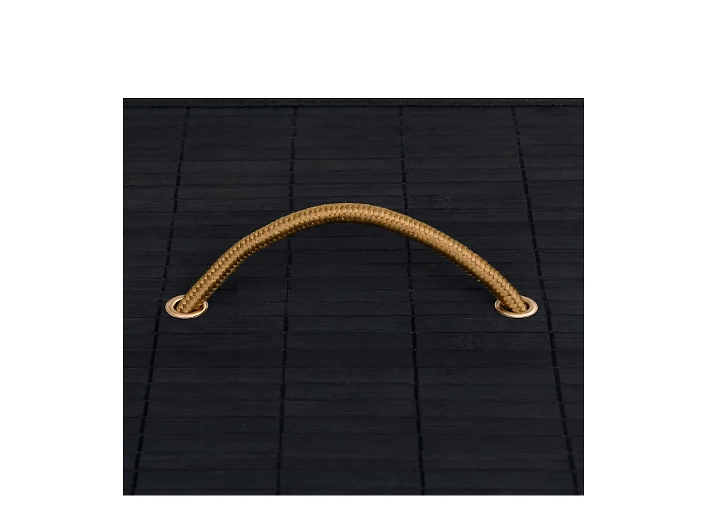 Panier à linge avec 2 sections bambou noir 72 L