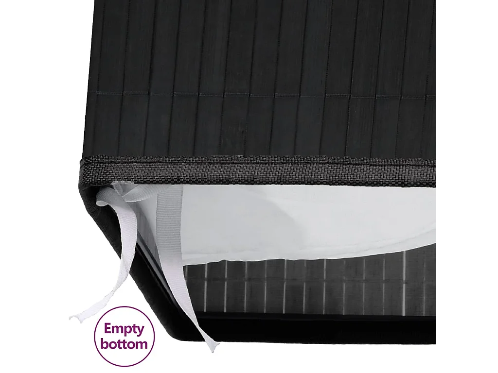 Panier à linge avec 2 sections bambou noir 72 L