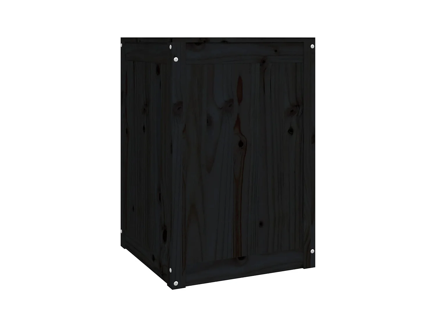 Boîte à linge Noir 44x44x66 cm Bois massif de pin