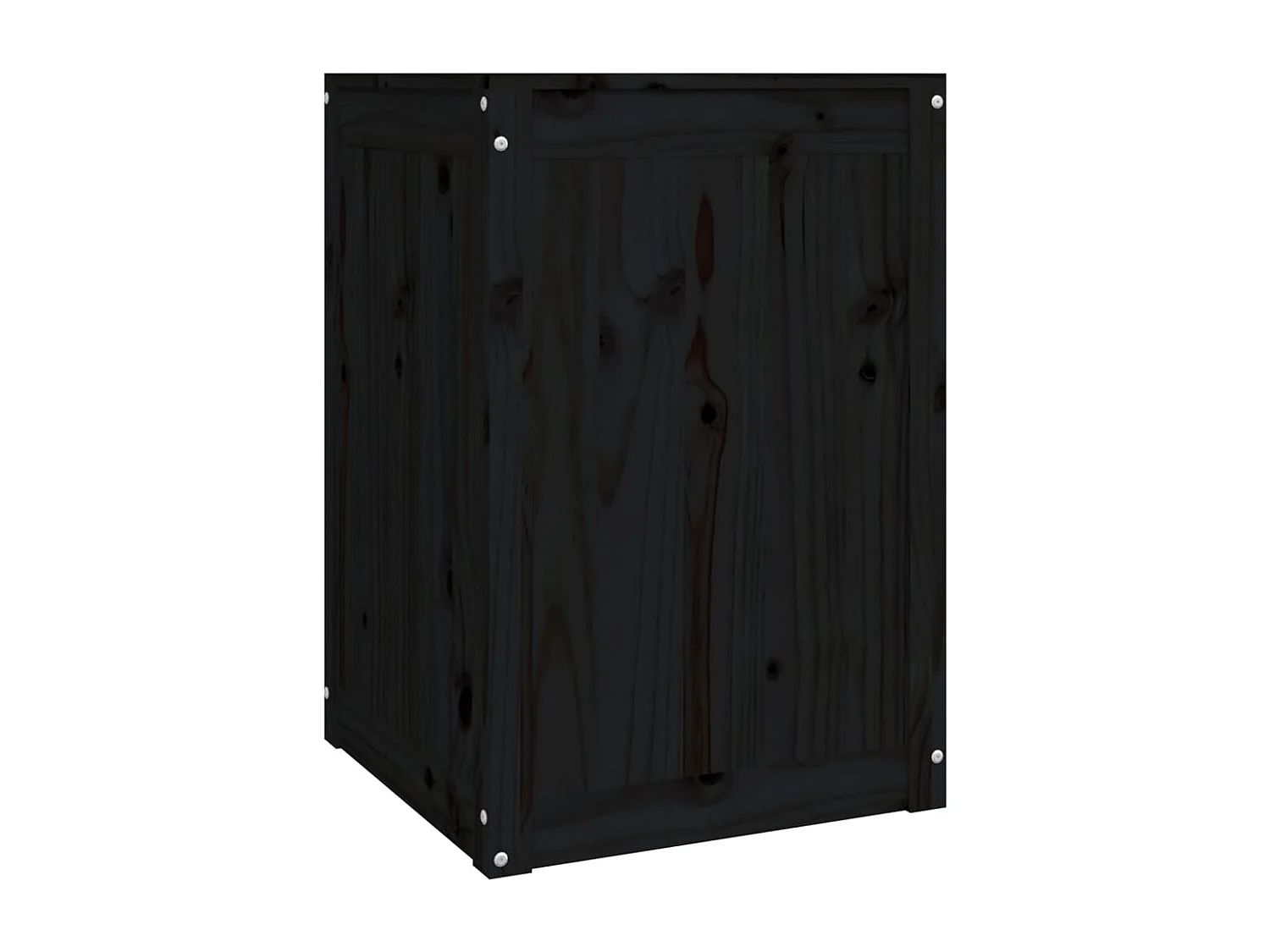 Boîte à linge Noir 44x44x66 cm Bois massif de pin