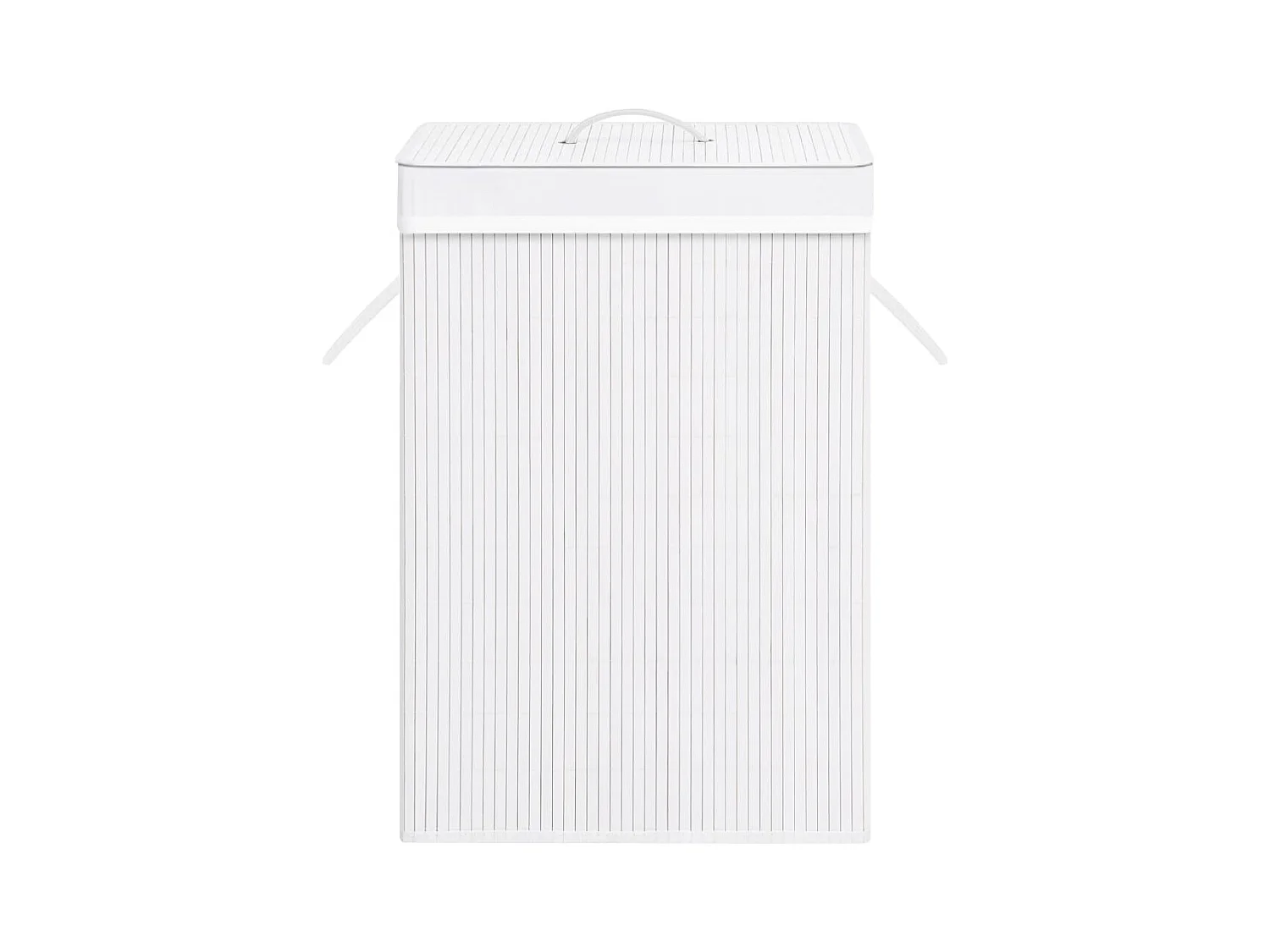 Panier à linge avec une seule section bambou blanc