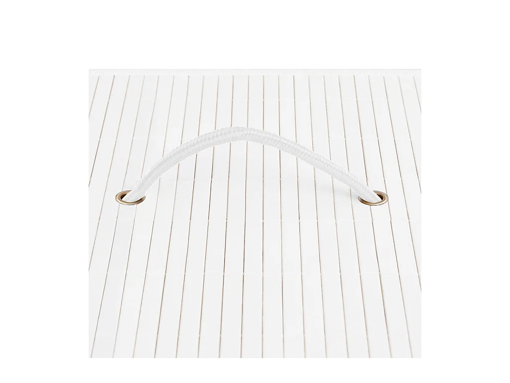 Panier à linge avec une seule section bambou blanc