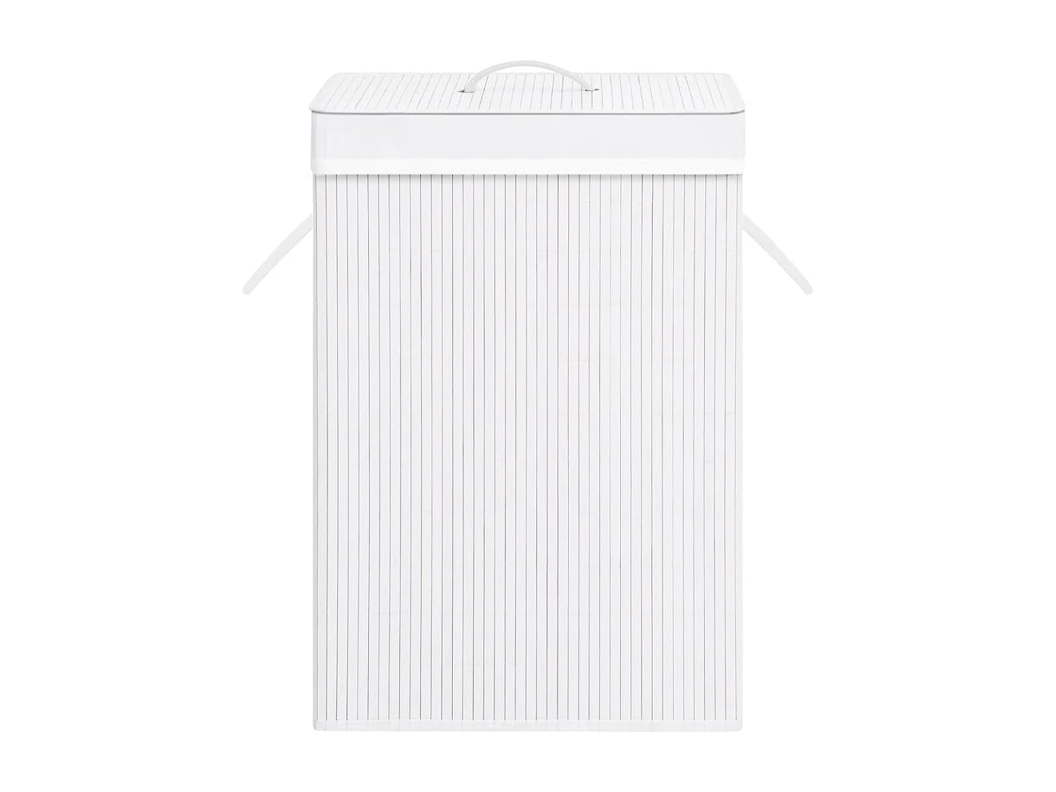 Panier à linge avec une seule section bambou blanc