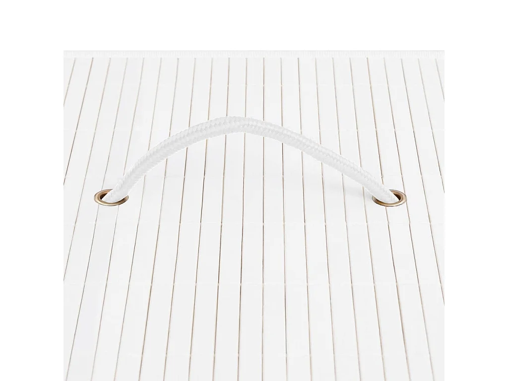 Panier à linge avec une seule section bambou blanc