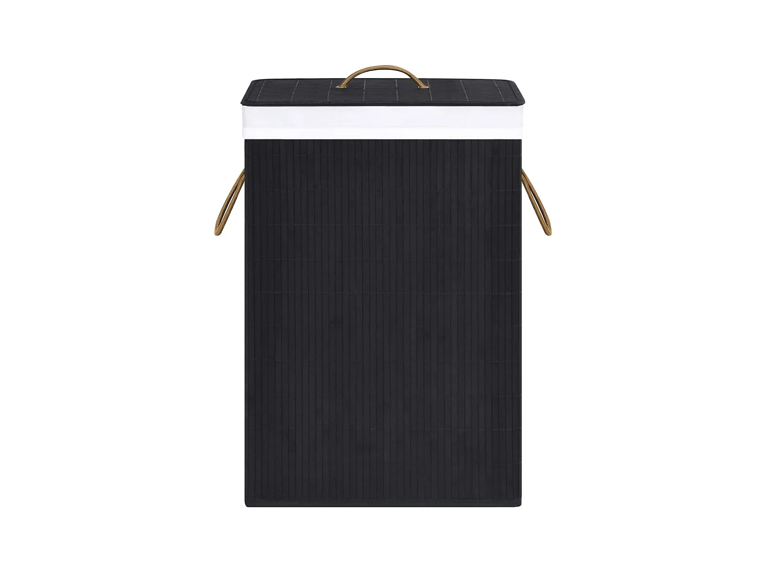 Panier à linge avec une seule section bambou noir
