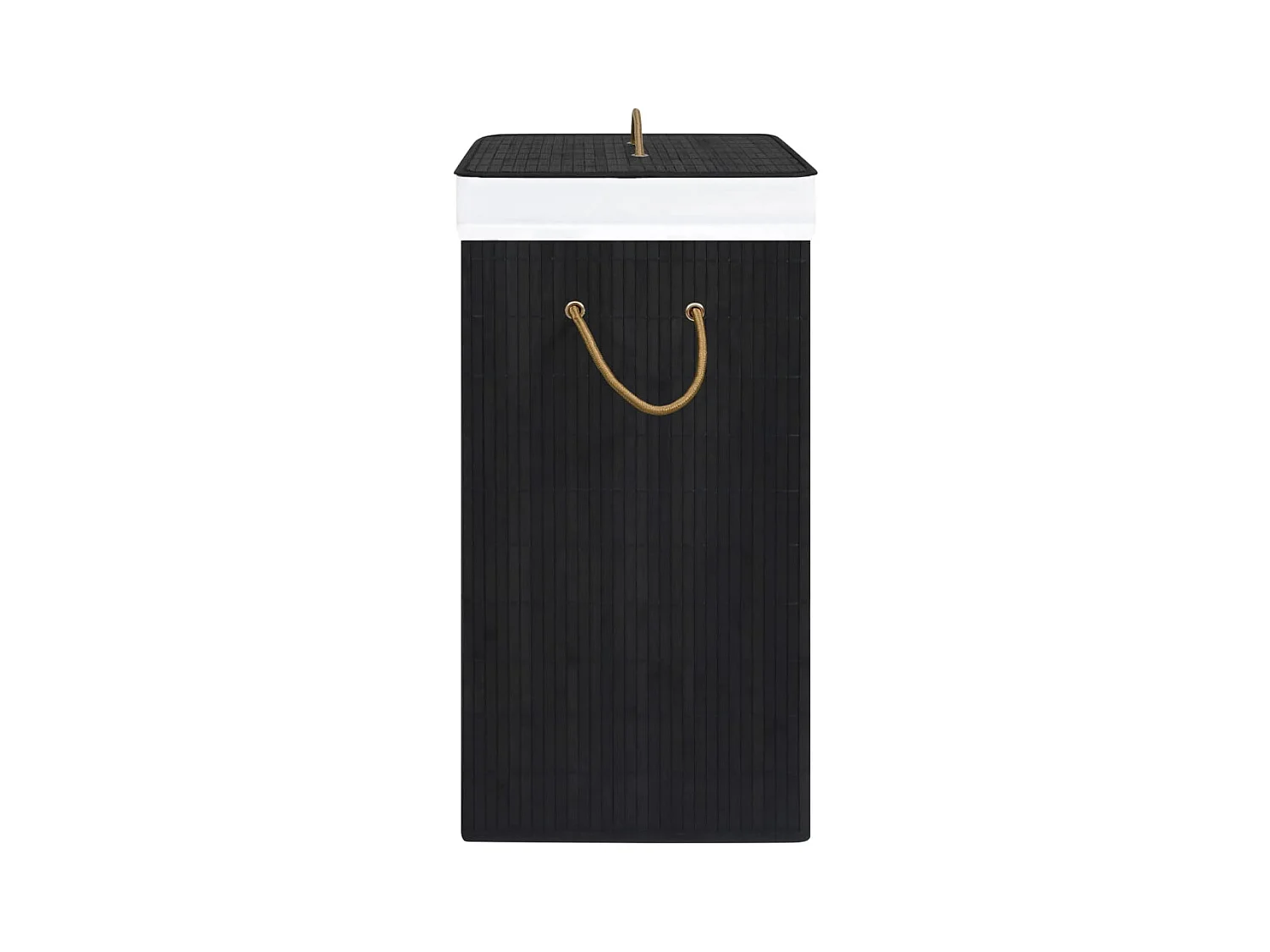 Panier à linge avec une seule section bambou noir