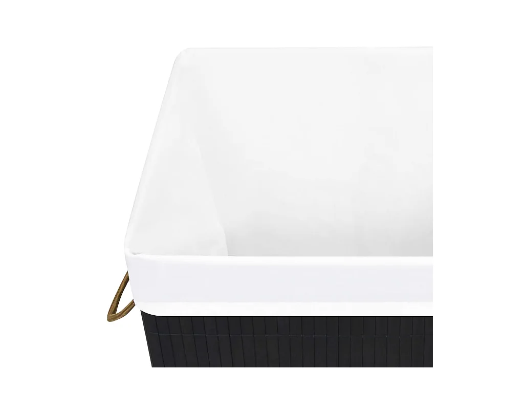 Panier à linge avec une seule section bambou noir