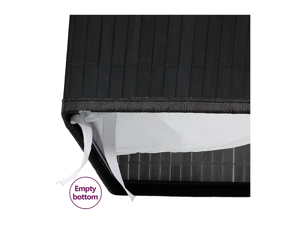 Panier à linge avec une seule section bambou noir