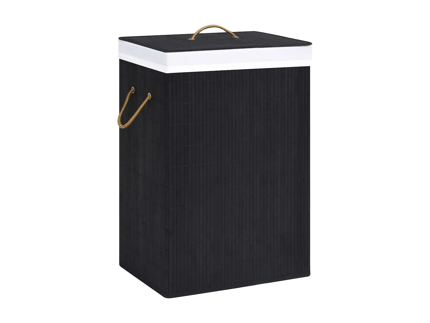 Panier à linge avec une seule section bambou noir