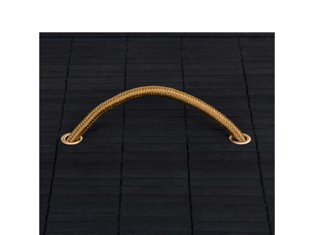 Panier à linge avec une seule section bambou noir