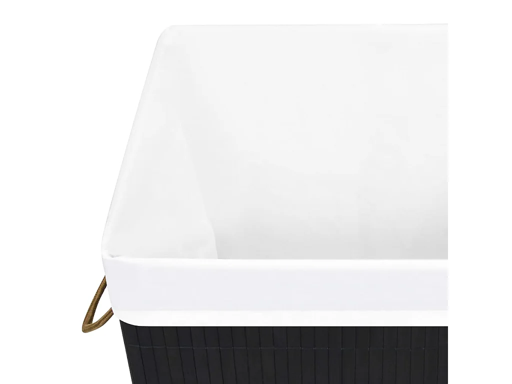 Panier à linge avec une seule section bambou noir