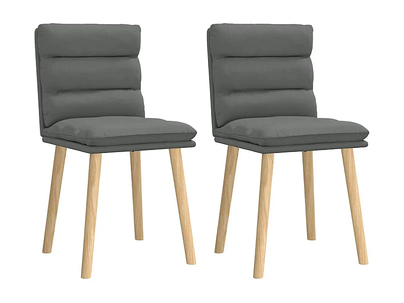 Set di 2 sedie da pranzo in tessuto grigio scuro