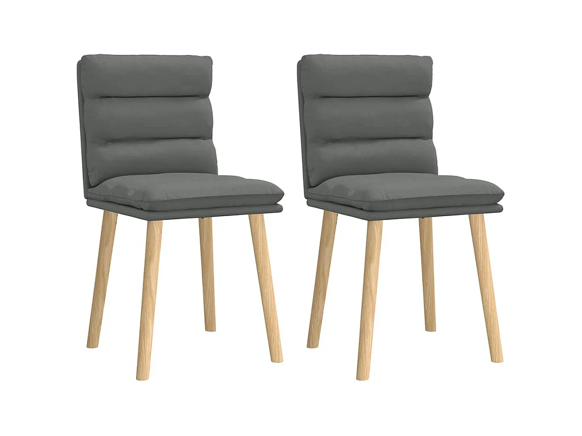 Chaises à manger lot de 2 gris foncé tissu