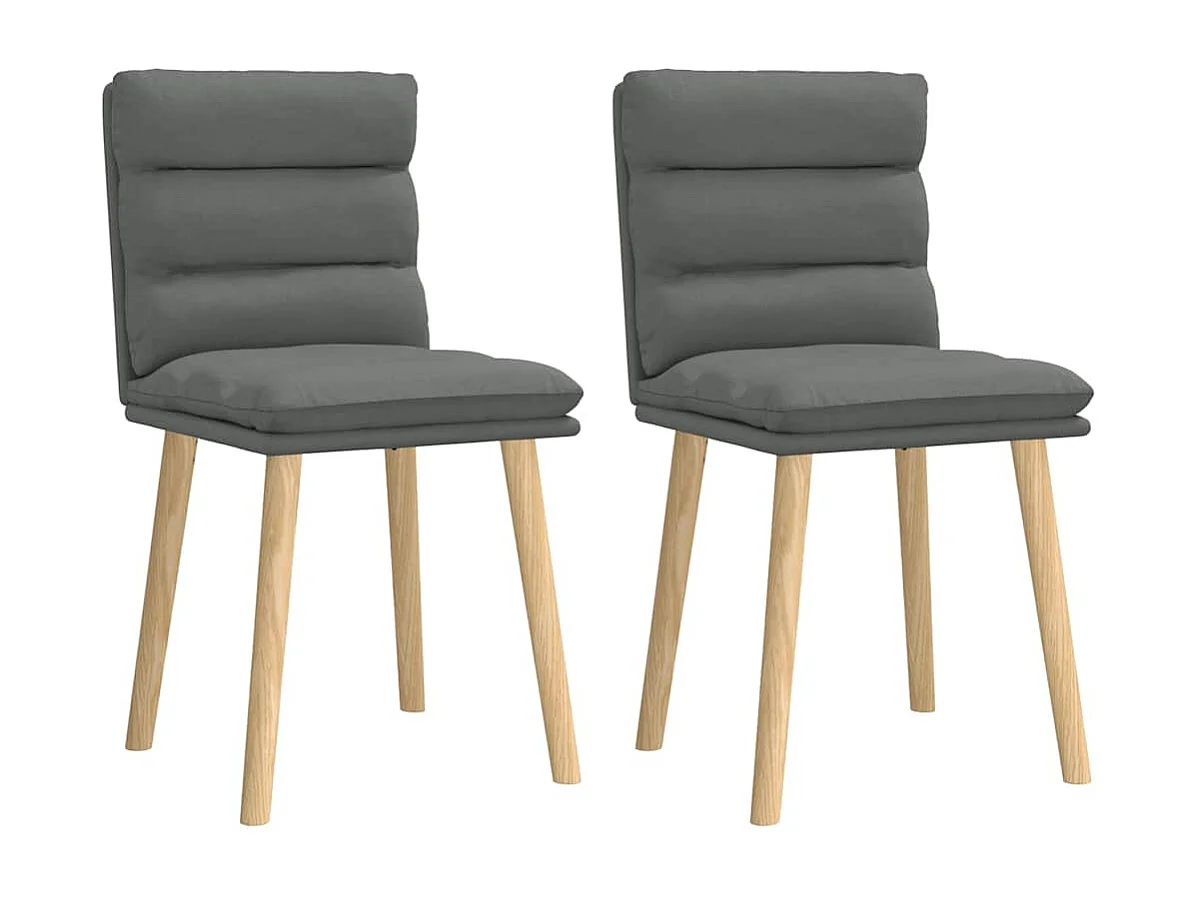 Eetkamerstoelen set van 2 donkergrijze stof
