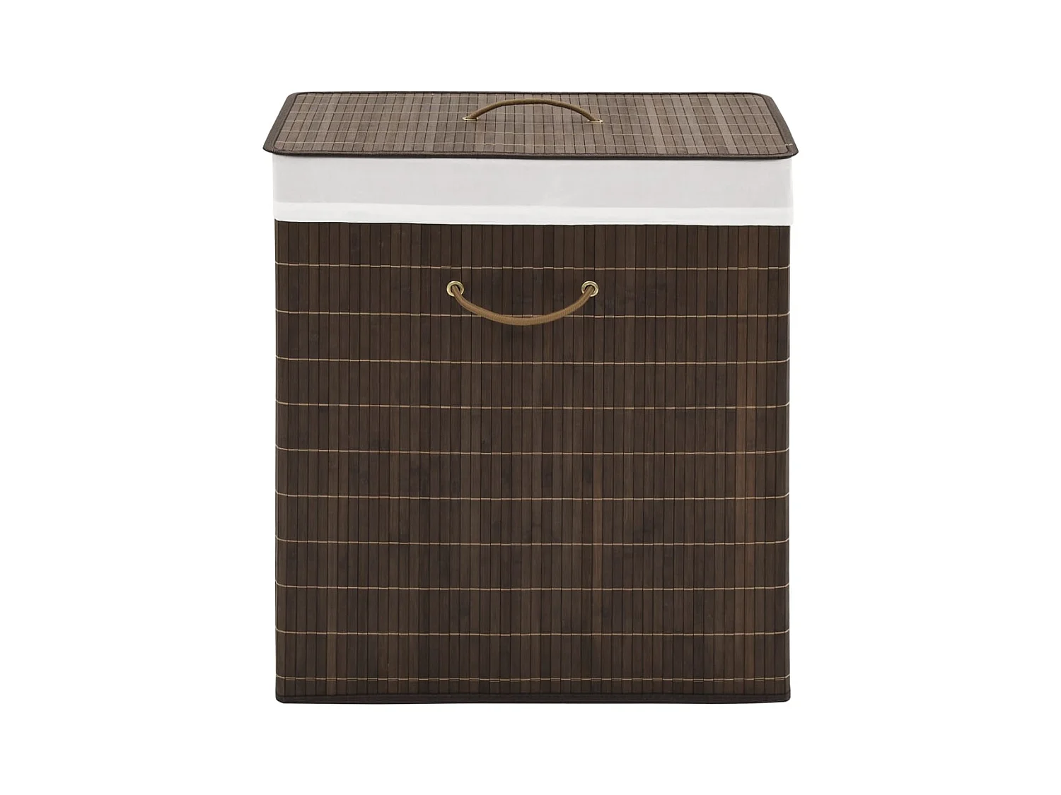 Panier à linge rectangulaire Bambou Marron foncé