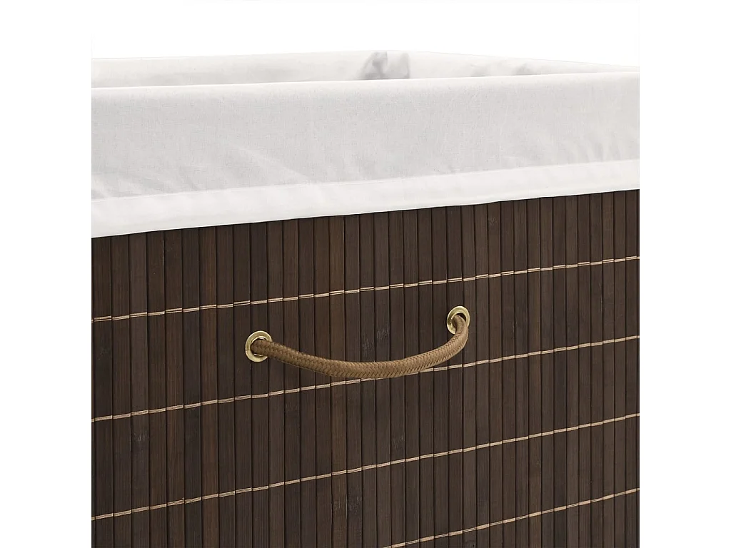 Panier à linge rectangulaire Bambou Marron foncé