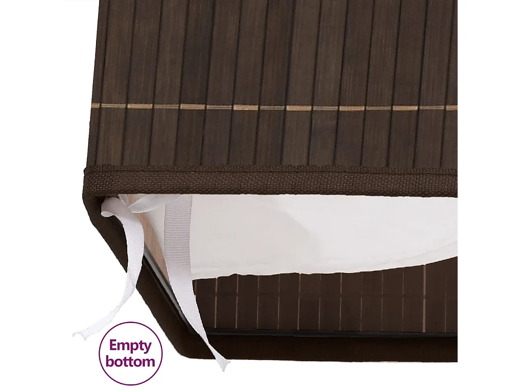 Panier à linge rectangulaire Bambou Marron foncé