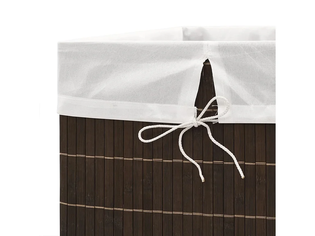 Panier à linge rectangulaire Bambou Marron foncé