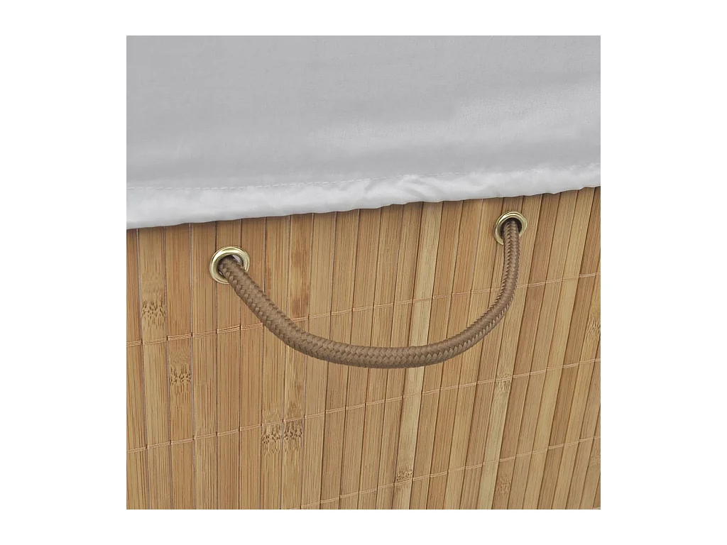 Panier à linge rectangulaire Bambou Naturel
