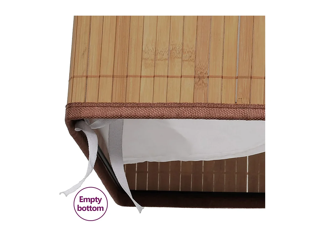 Panier à linge rectangulaire Bambou Naturel