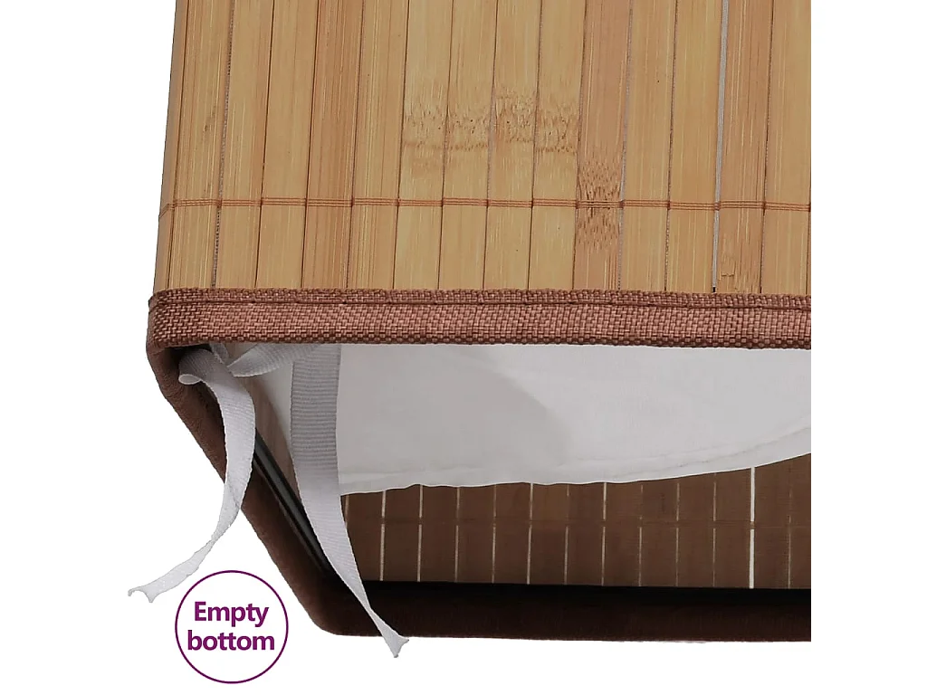 Panier à linge rectangulaire Bambou Naturel