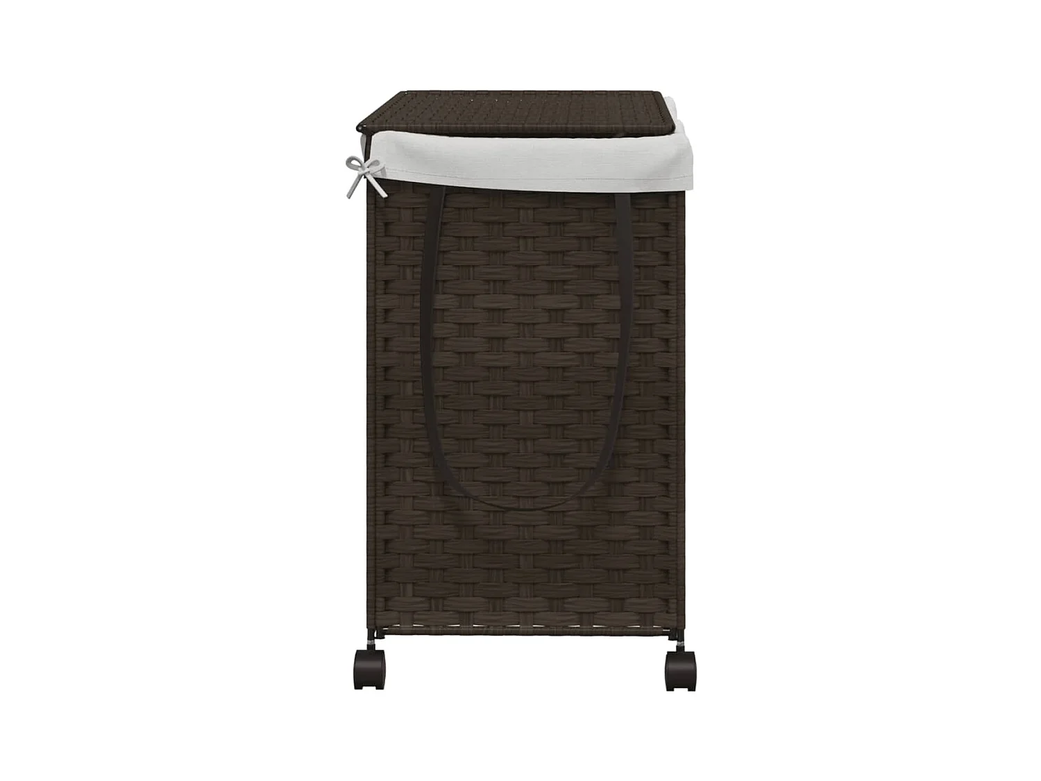 Panier à linge avec roulettes marron foncé 60x35x60,5 cm