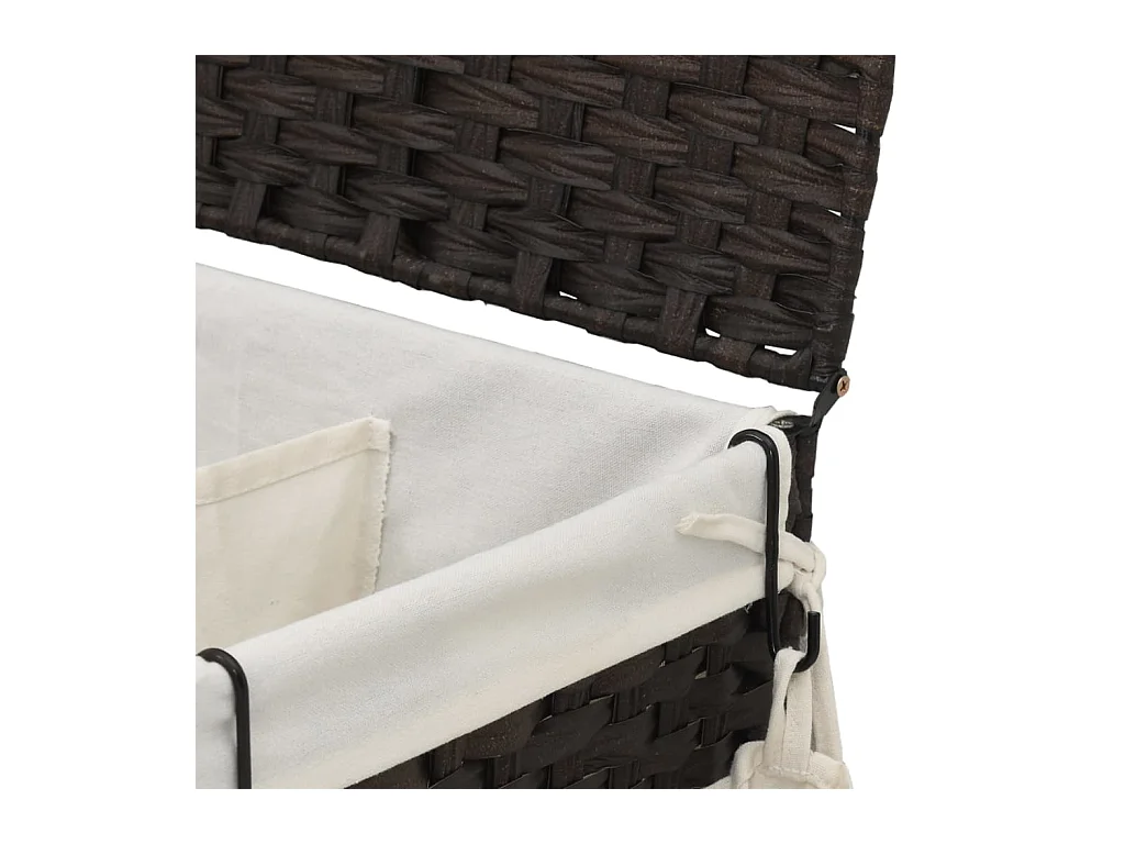 Panier à linge avec roulettes marron foncé 60x35x60,5 cm