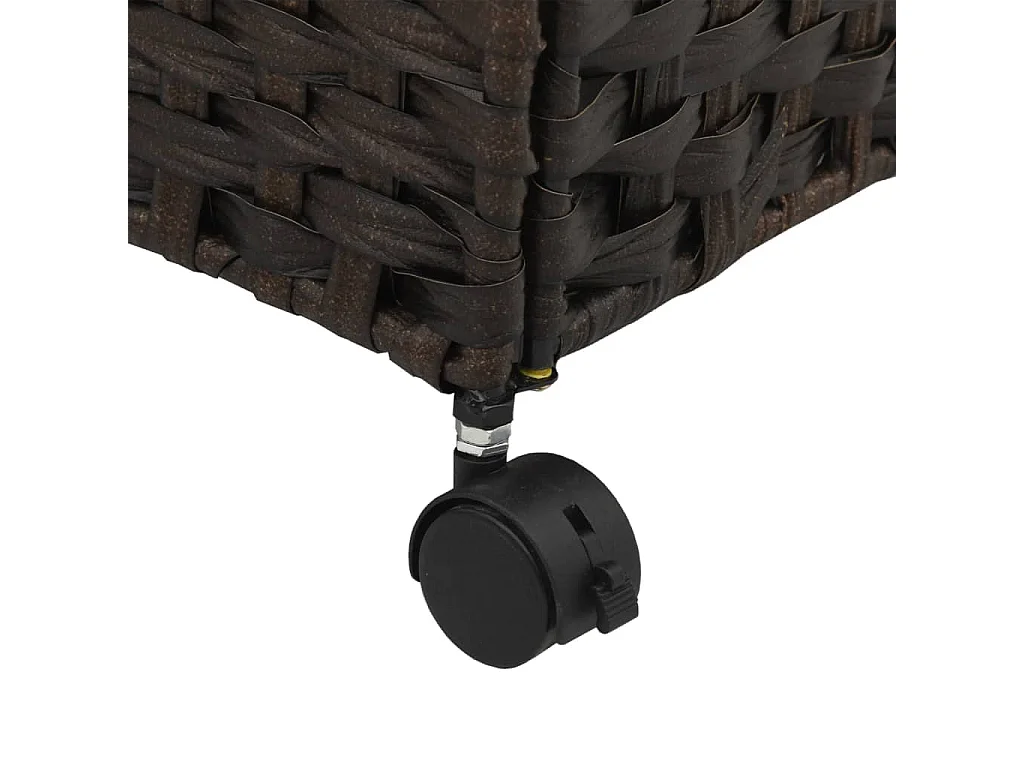 Panier à linge avec roulettes marron foncé 60x35x60,5 cm
