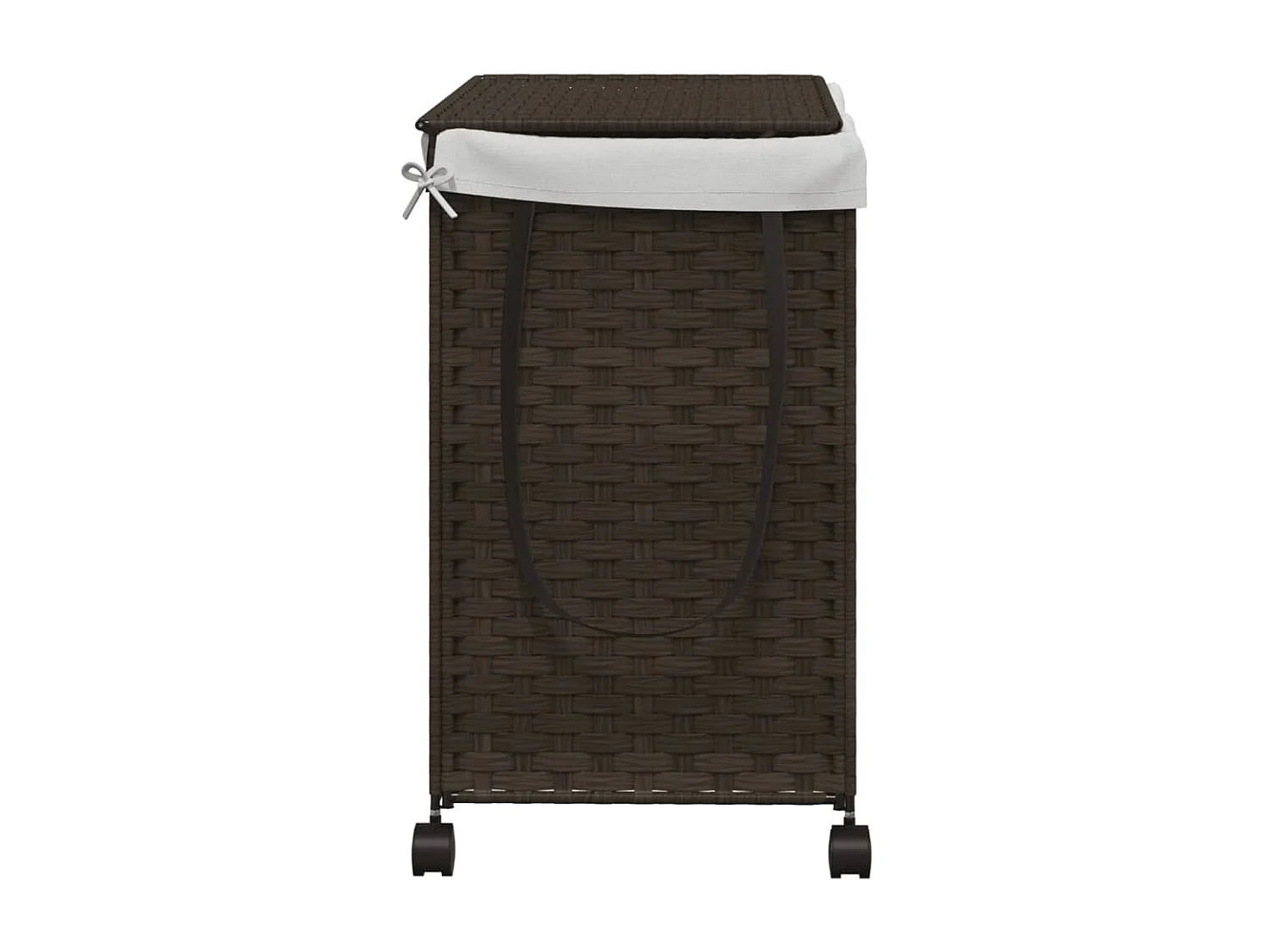 Panier à linge avec roulettes marron foncé 60x35x60,5 cm