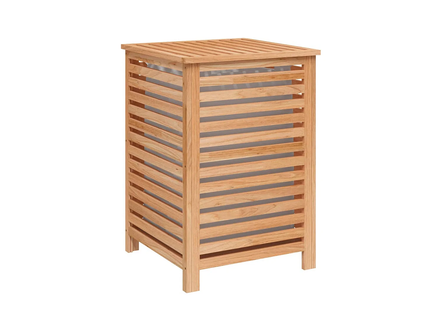 Panier à linge 45x45x65 cm Bois massif de noyer