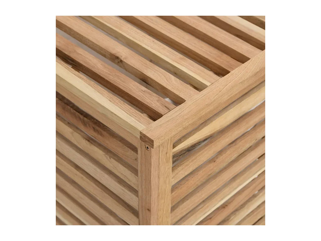 Panier à linge 45x45x65 cm Bois massif de noyer
