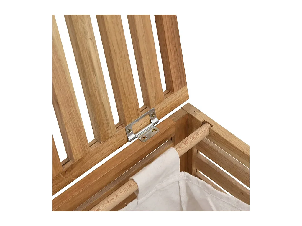 Panier à linge 45x45x65 cm Bois massif de noyer