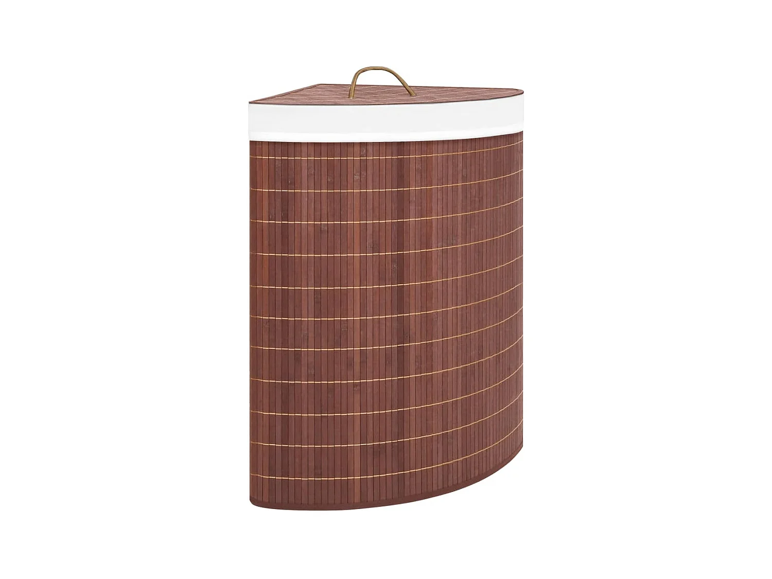 Panier à linge d'angle Bambou Marron 60 L