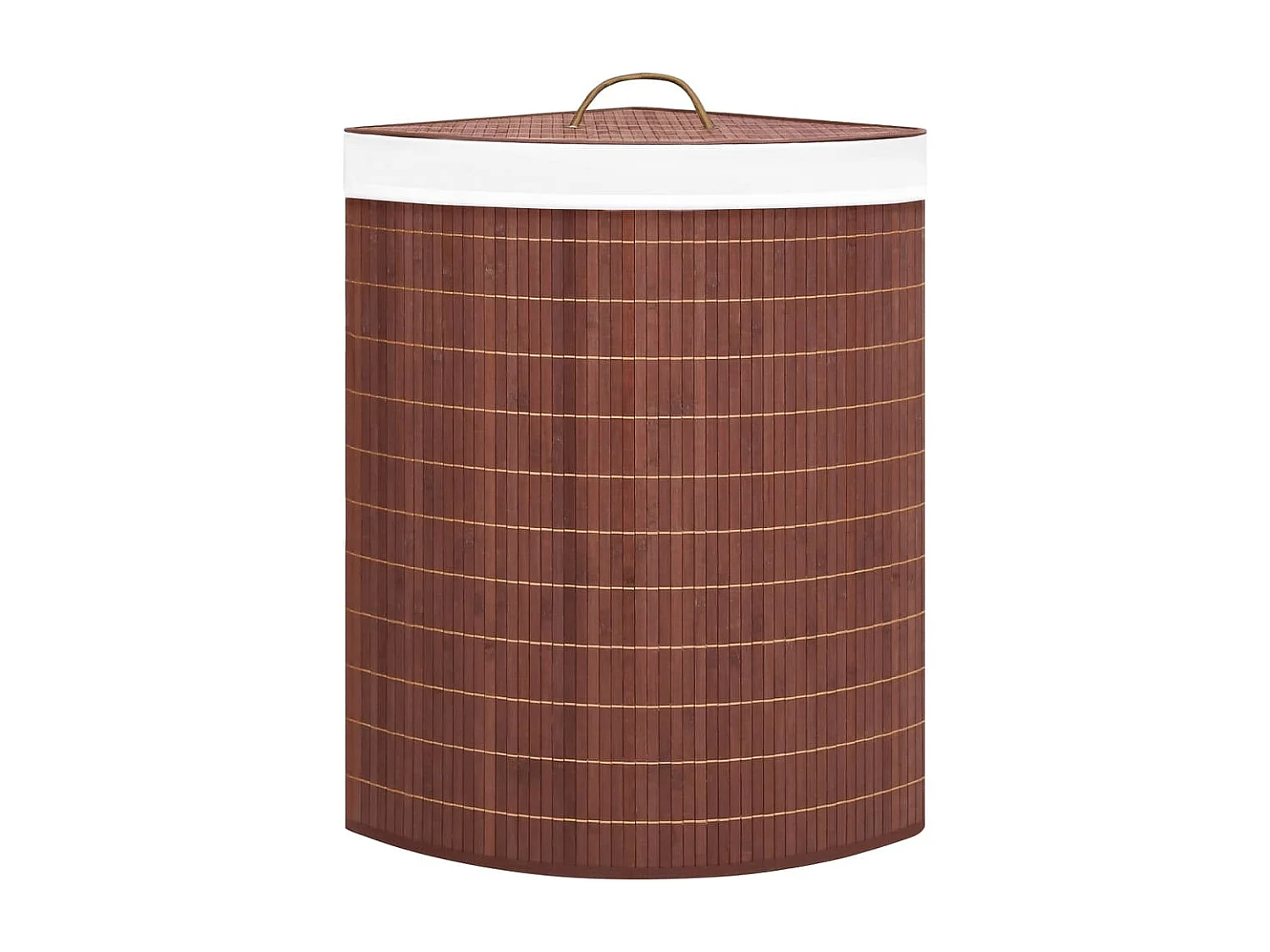 Panier à linge d'angle Bambou Marron 60 L