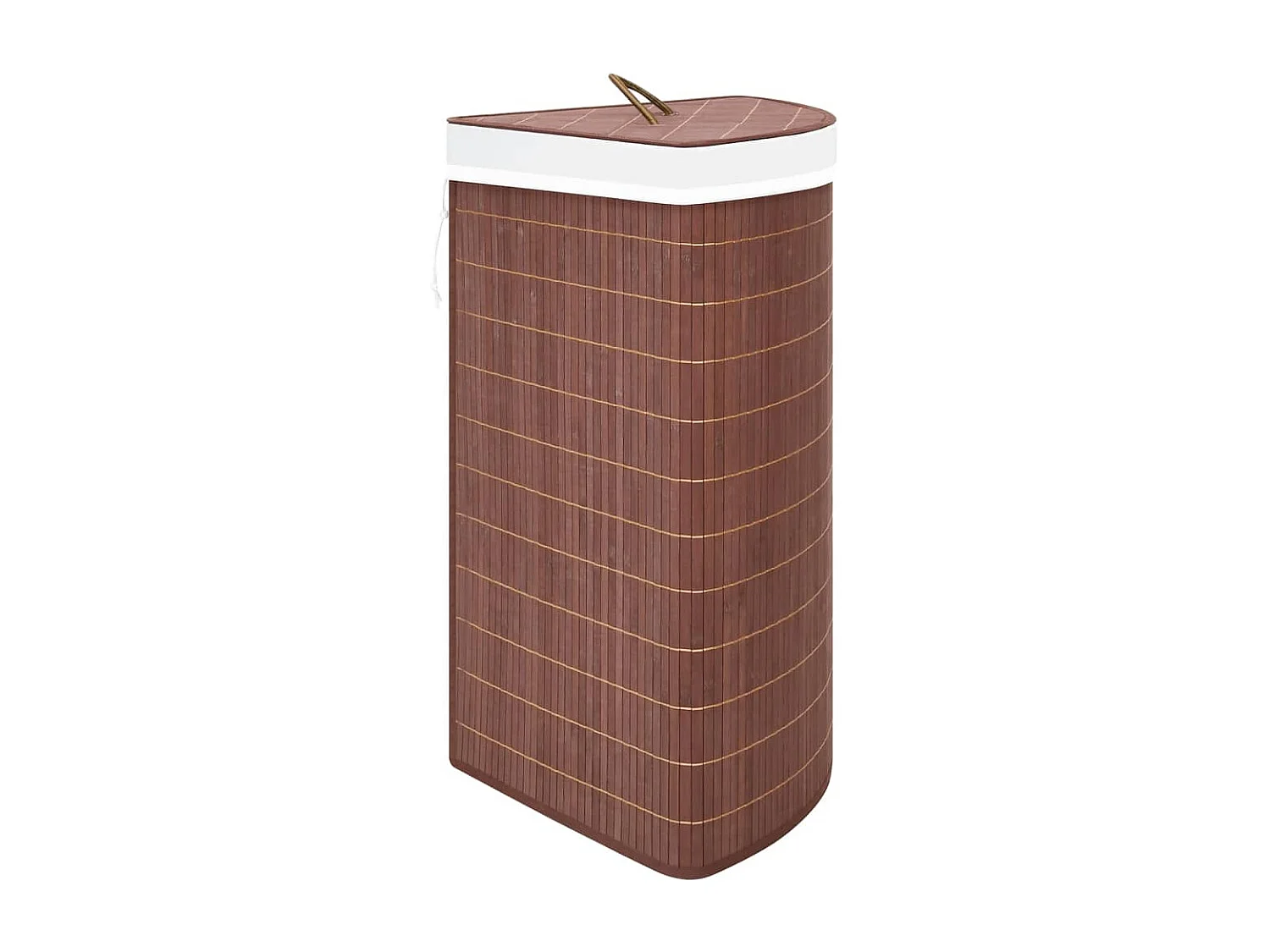 Panier à linge d'angle Bambou Marron 60 L