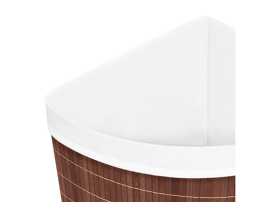 Panier à linge d'angle Bambou Marron 60 L