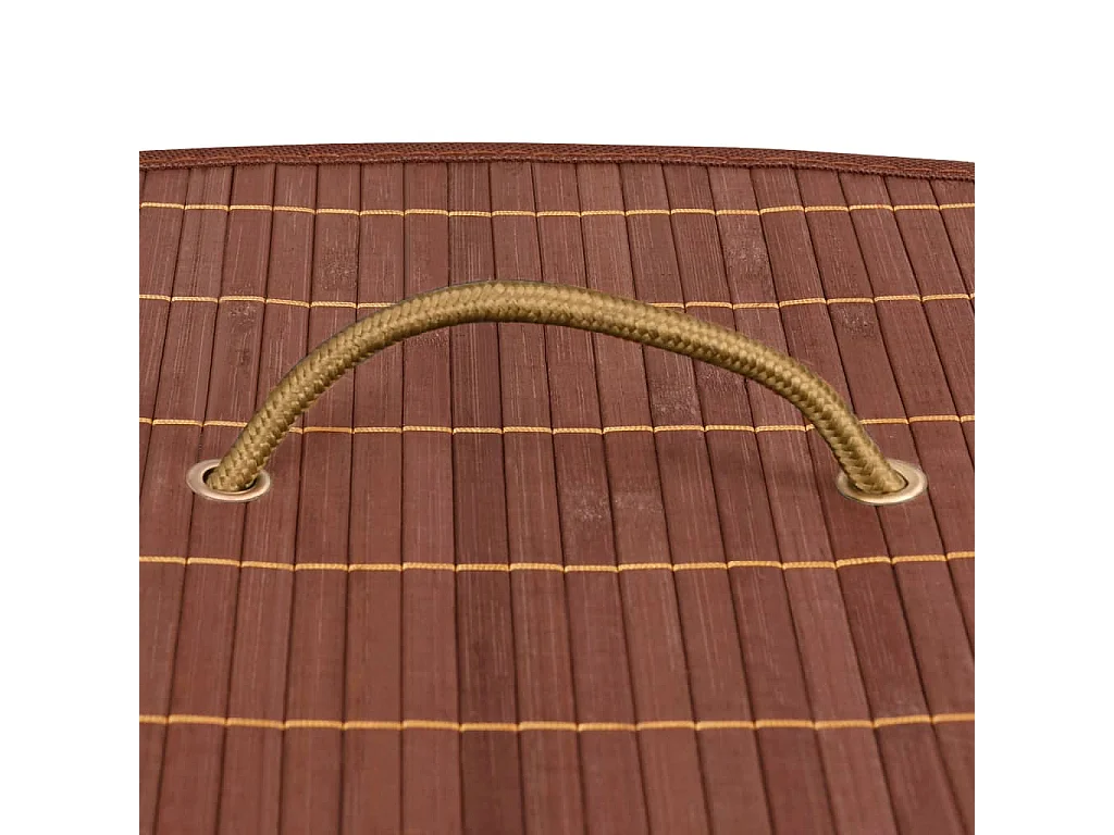 Panier à linge d'angle Bambou Marron 60 L