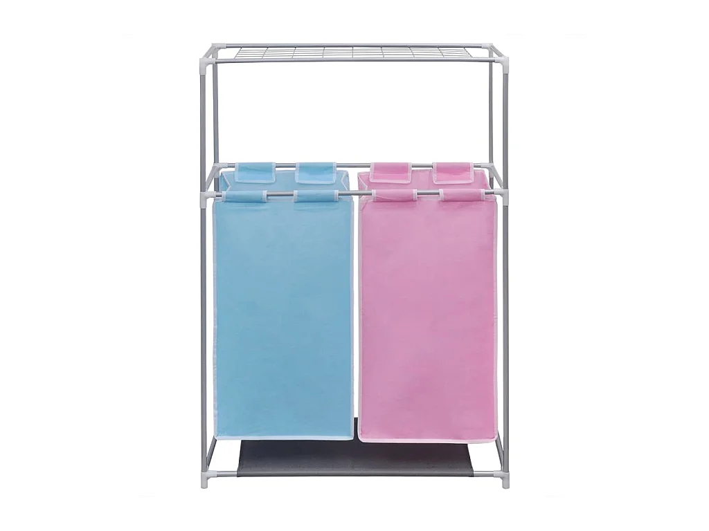 Paniers à linge à 2 sections 2 pcs et une étagère pour séchage