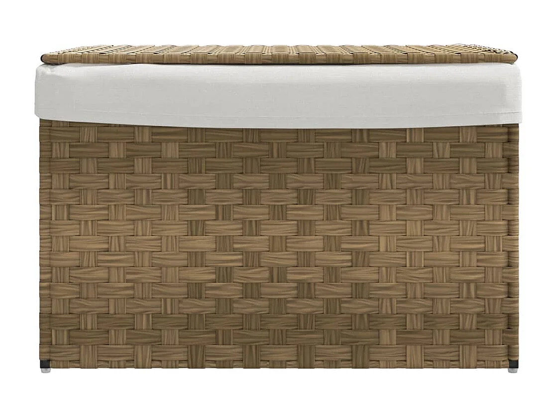 Cesto portabiancheria con coperchio 55,5x35x34 cm in resina intrecciata