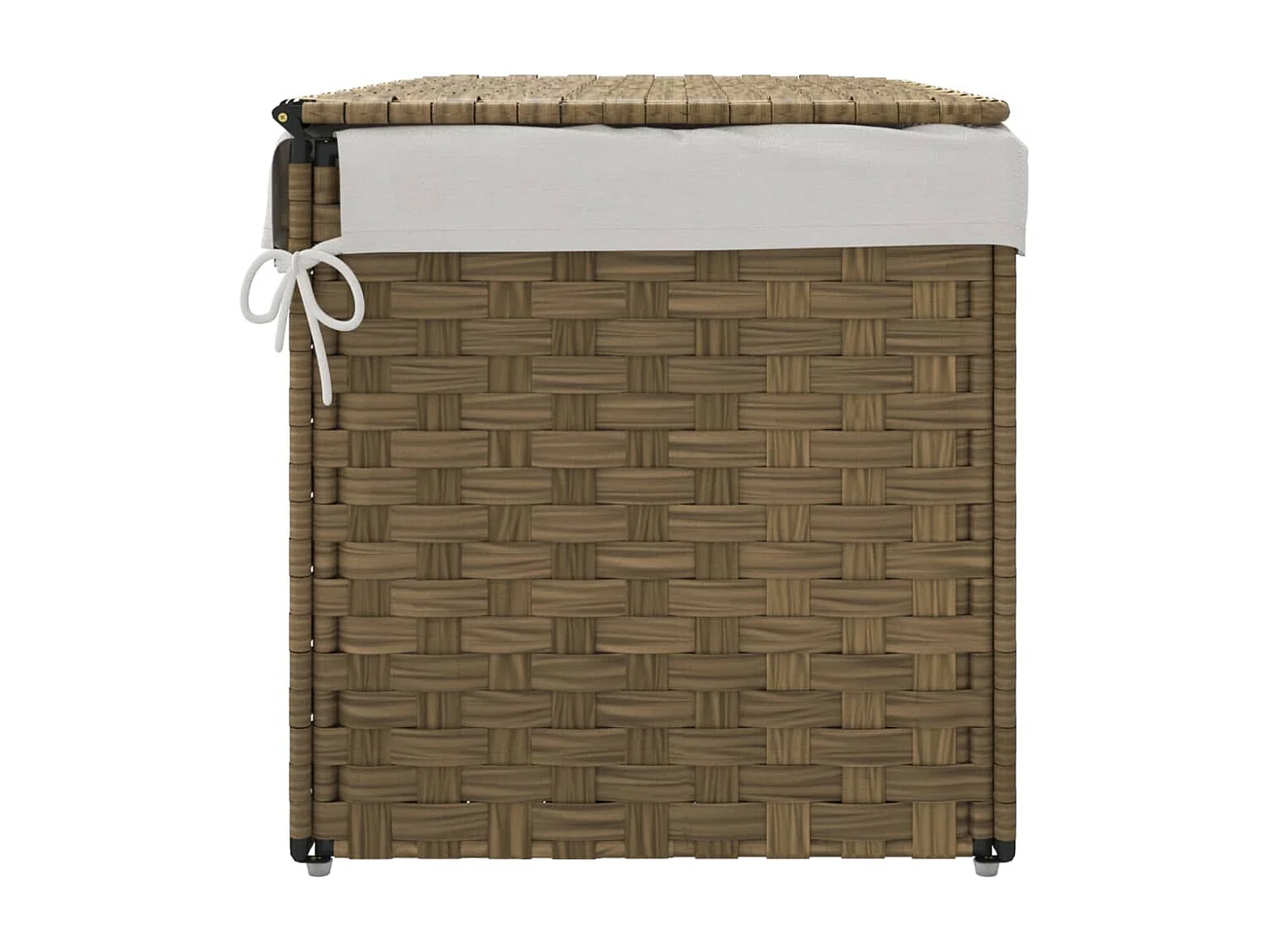 Cesto portabiancheria con coperchio 55,5x35x34 cm in resina intrecciata