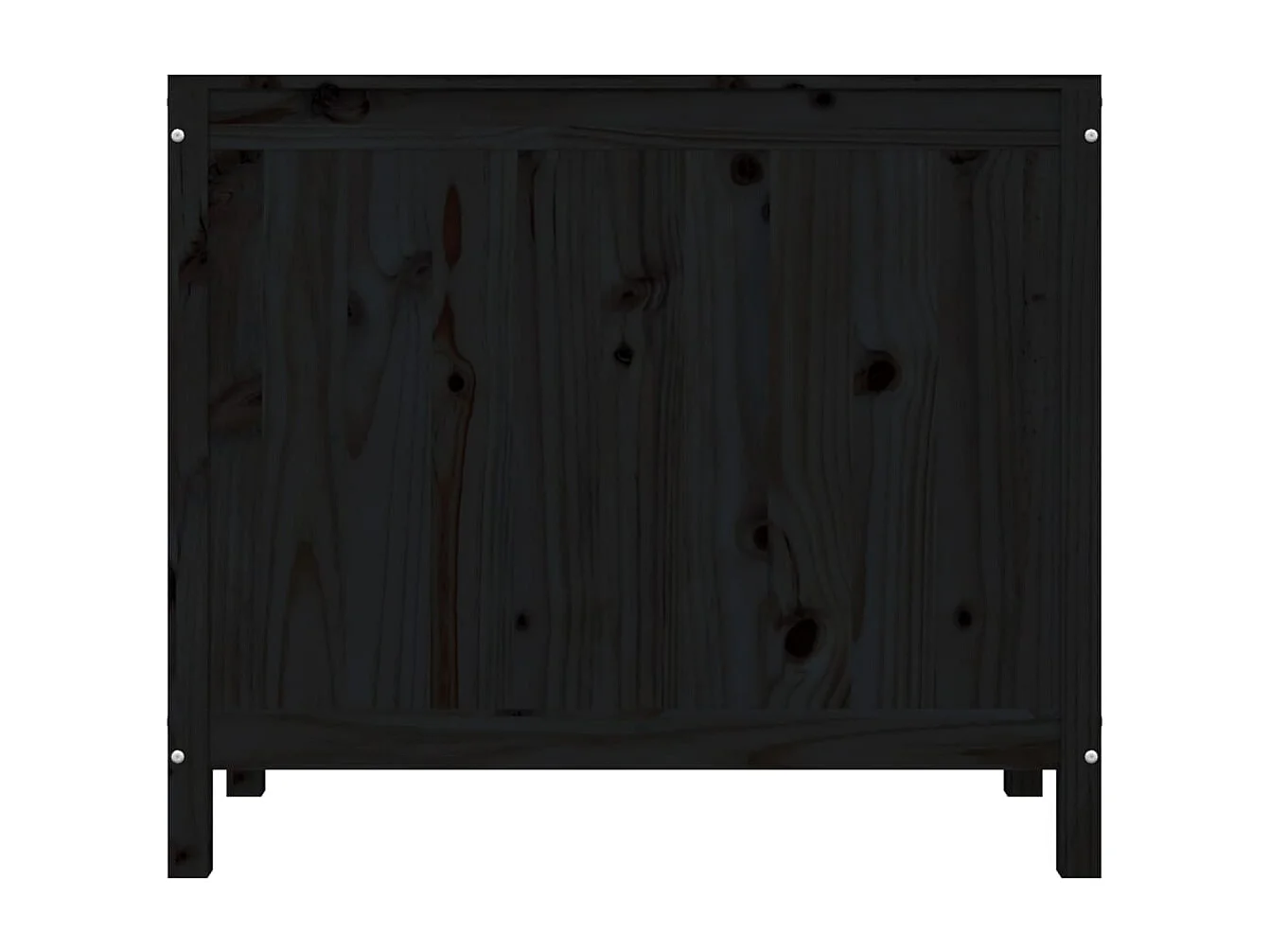 Contenitore per biancheria nero 88,5x44x76 cm in legno massello di pino